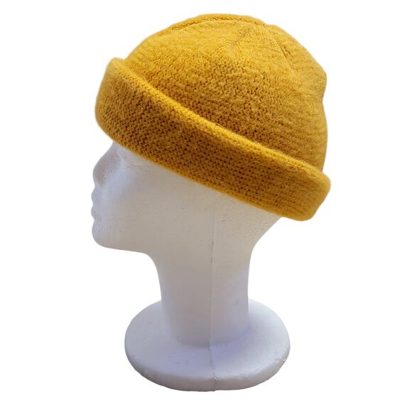 Forever 21 Mustard Yellow Beanie Hat Womens OS Sweater Knit Winter‎ Cold Weather - Picture 3 of 6